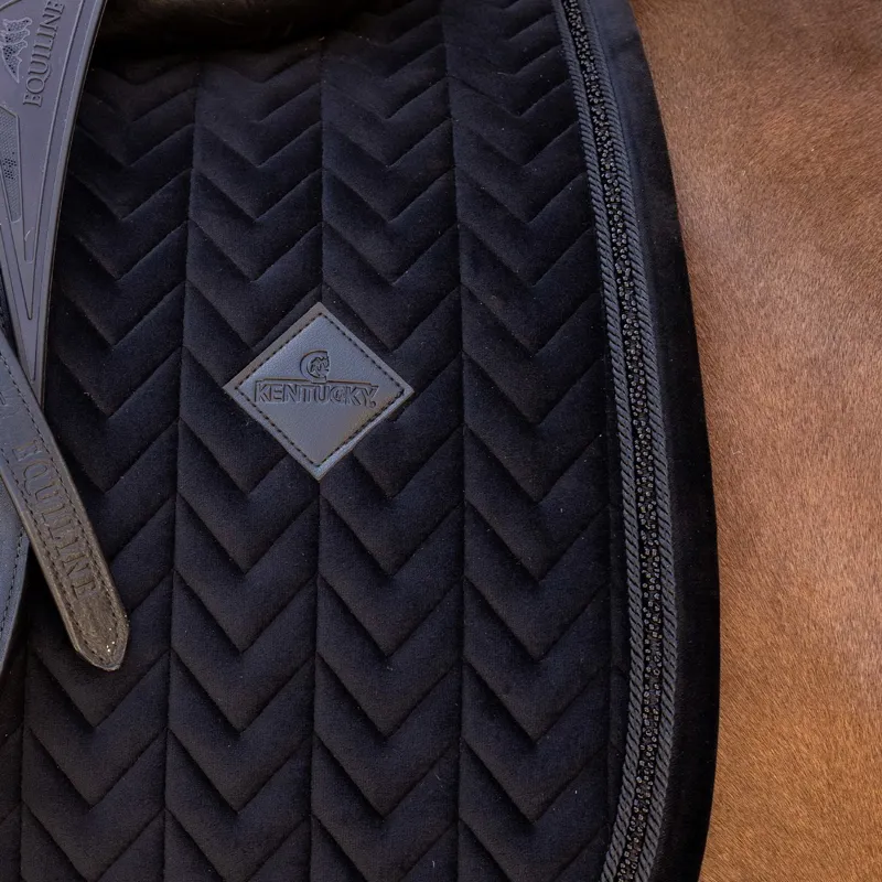 Kentucky Velvet Mini Pearls Dressage Saddle Pad - Black-2