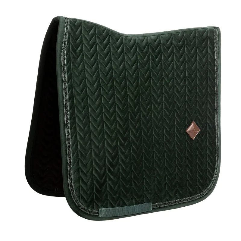 Kentucky Velvet Mini Pearls Dressage Saddle Pad - Pine Green