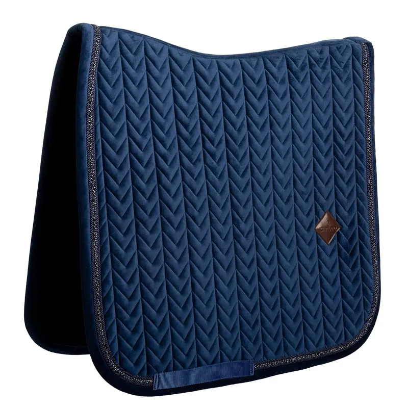 Kentucky Velvet Mini Pearls Dressage Saddle Pad - Navy