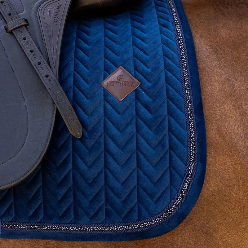 Kentucky Velvet Mini Pearls Dressage Saddle Pad - Navy-2