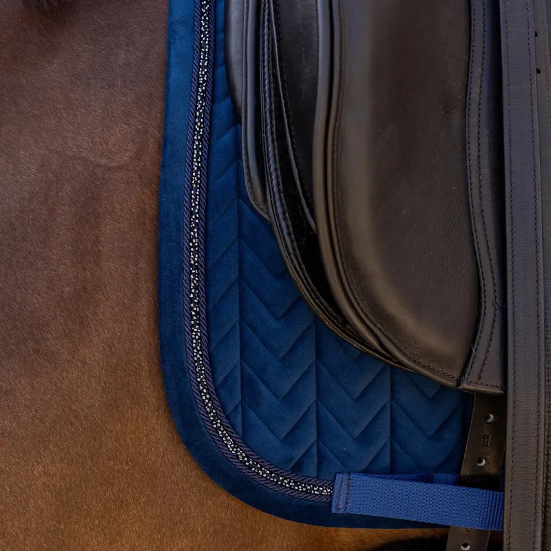 Kentucky Velvet Mini Pearls Dressage Saddle Pad - Navy-3