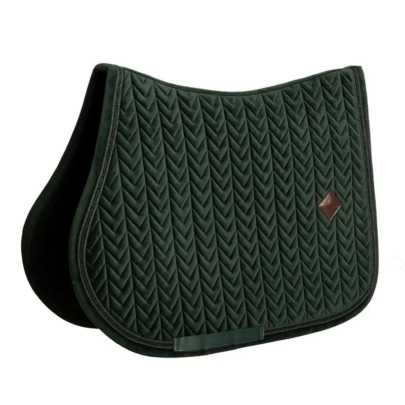 Kentucky Velvet Mini Pearls Show Jump Saddle Pad - Pine Green