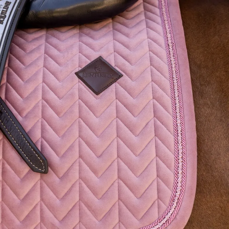 Kentucky Velvet Mini Pearls Show Jump Saddle Pad - Old Rose-2