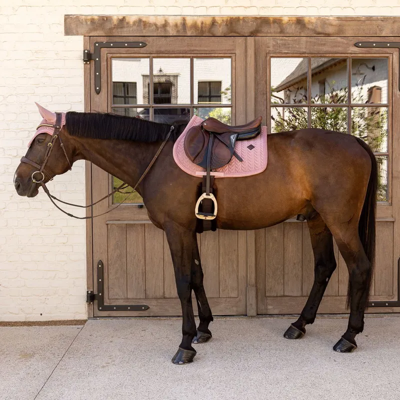 Kentucky Velvet Mini Pearls Show Jump Saddle Pad - Old Rose-3