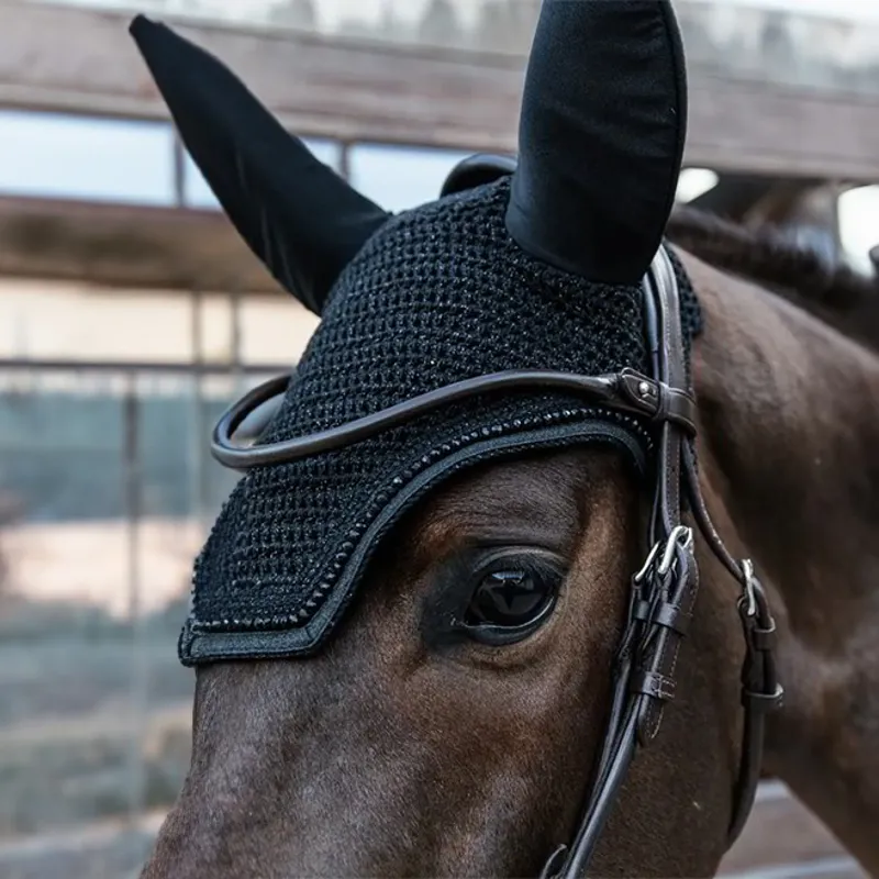 Kentucky Wellington Glitter Band Ear Bonnet - Black-1