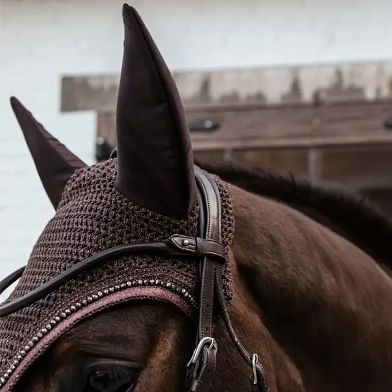 Kentucky Wellington Glitter Band Fly Veil - Brown-2