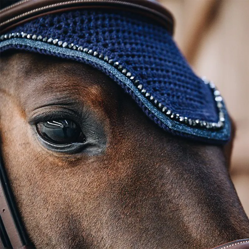 Kentucky Wellington Glitter Band Fly Veil - Navy-3