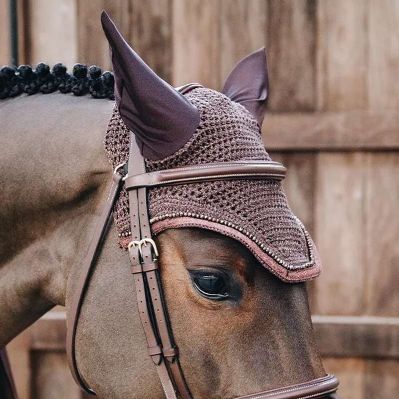 Kentucky Wellington Glitter Band Fly Veil - Brown-3