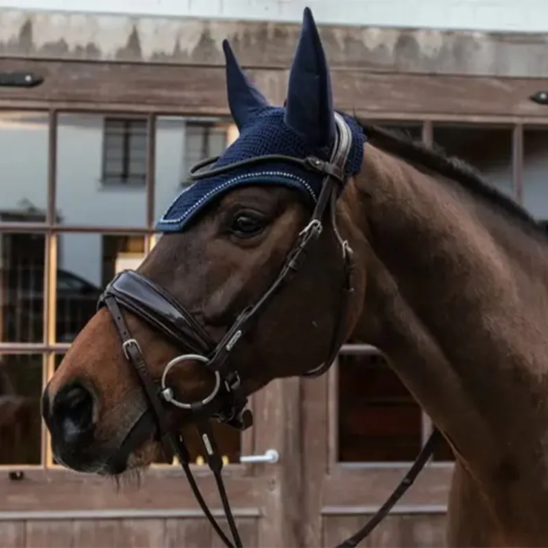 Kentucky Wellington Glitter Band Fly Veil - Navy-2