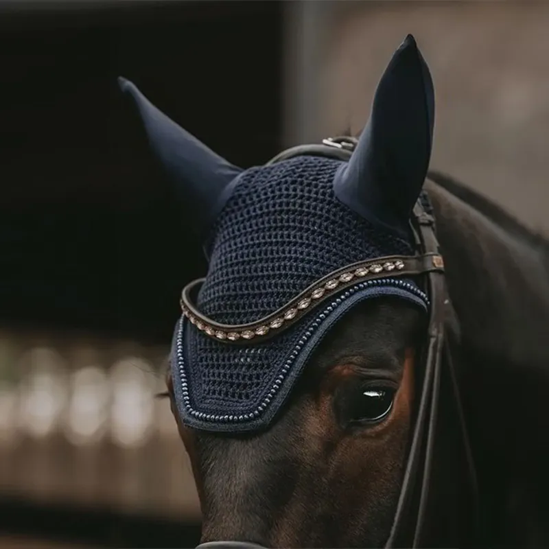 Kentucky Wellington Glitter Band Soundless Fly Bonnet - Dark Navy-1