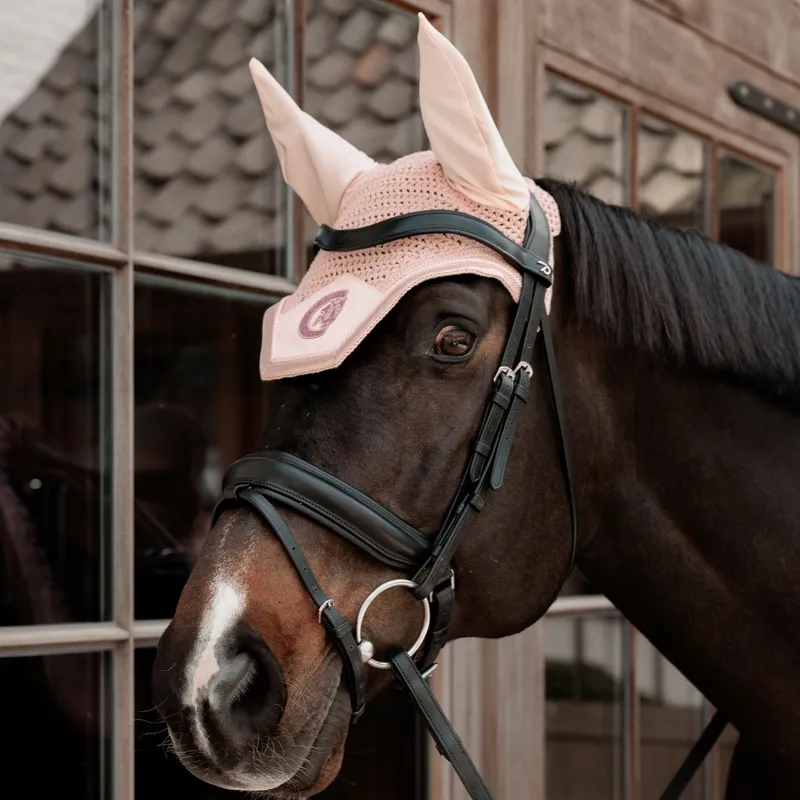 Kentucky Wellington Sparkling Logo Fly Veil - Old Rose-2