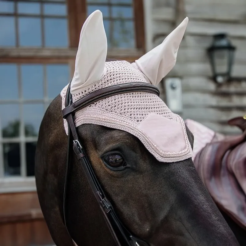 Kentucky Wellington Velvet Pearls Fly Bonnet - Soft Rose-1