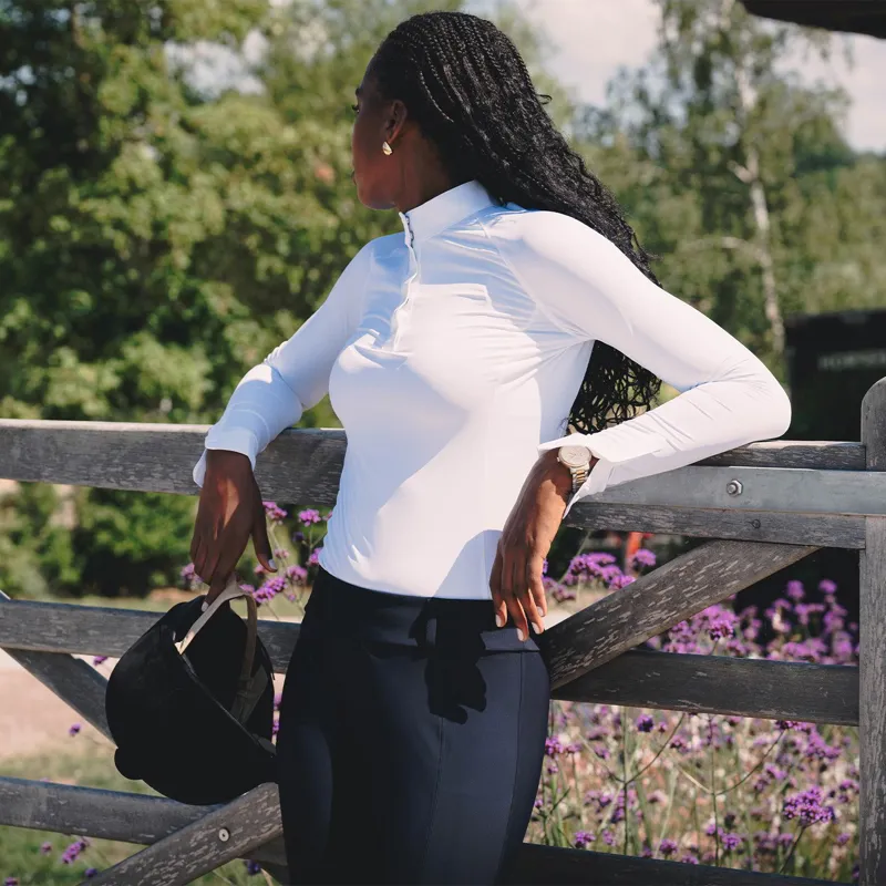 Kentucky Classic Womens Long Sleeve Show Shirt - White-4