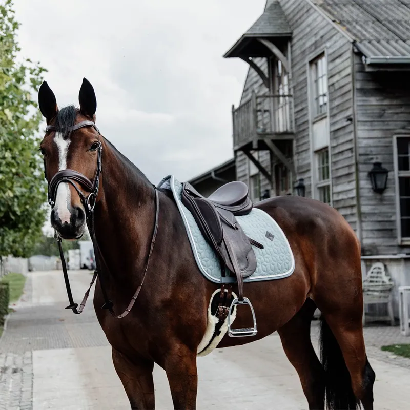 Kentucky Wool Dressage Saddle Pad - Light Blue-2