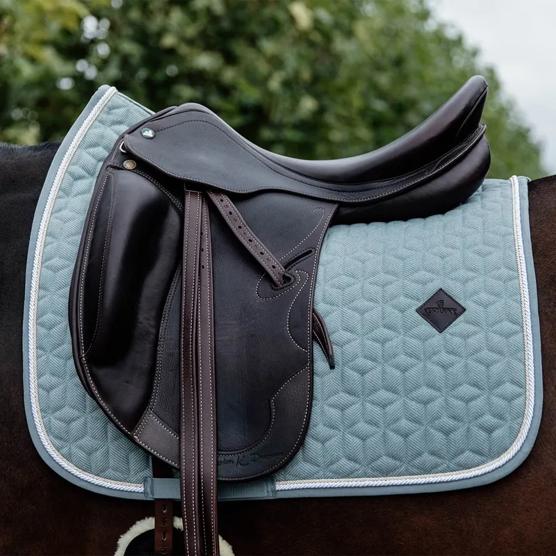 Kentucky Wool Dressage Saddle Pad - Light Blue-1