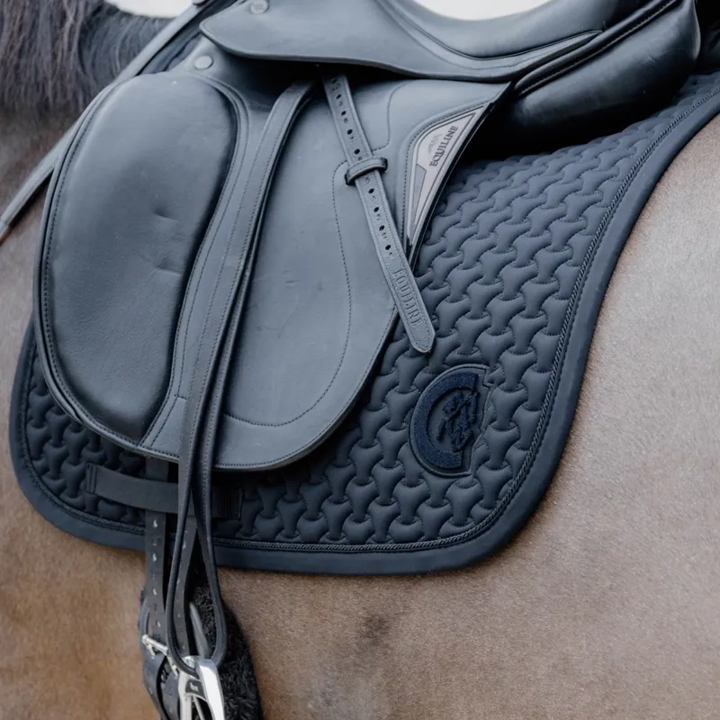 Kentucky 3D Logo Plaited Dressage Saddle Pad - Black-6