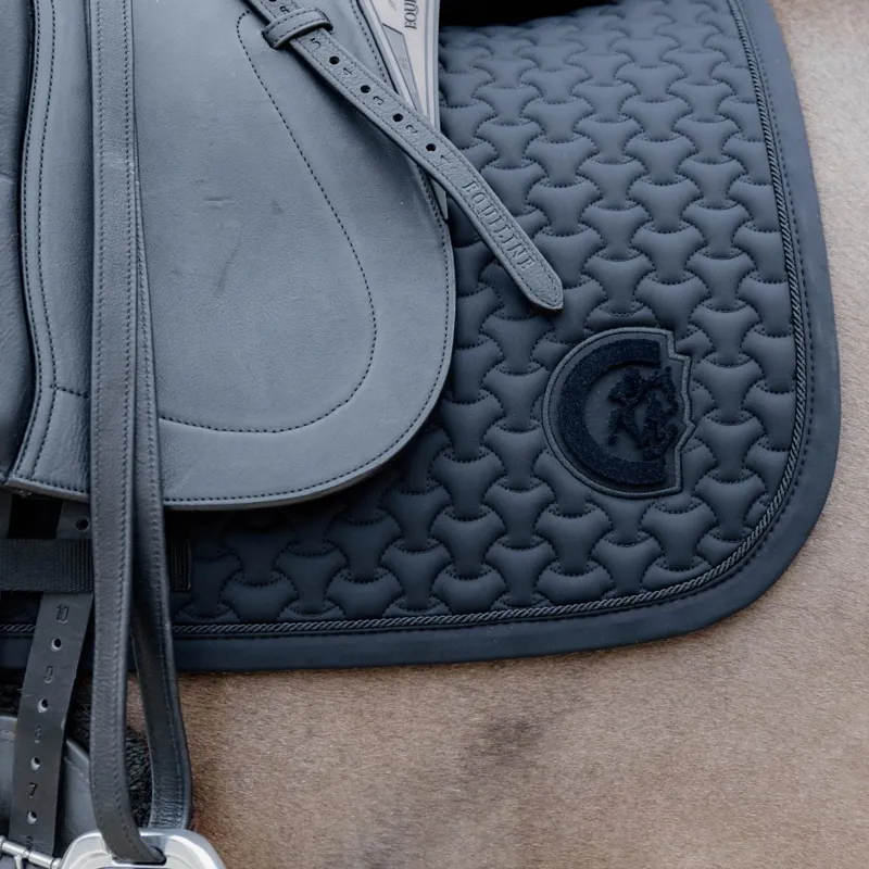 Kentucky 3D Logo Plaited Dressage Saddle Pad - Black-5