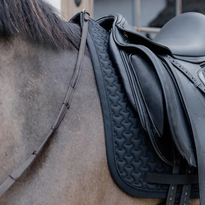 Kentucky 3D Logo Plaited Dressage Saddle Pad - Black-4
