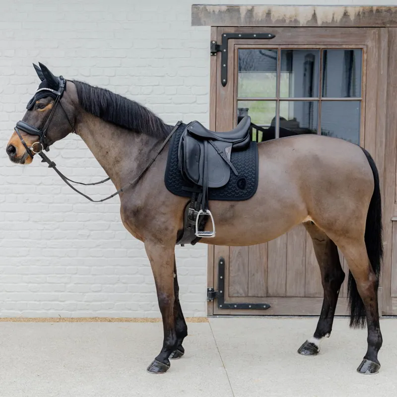 Kentucky 3D Logo Plaited Dressage Saddle Pad - Black-3