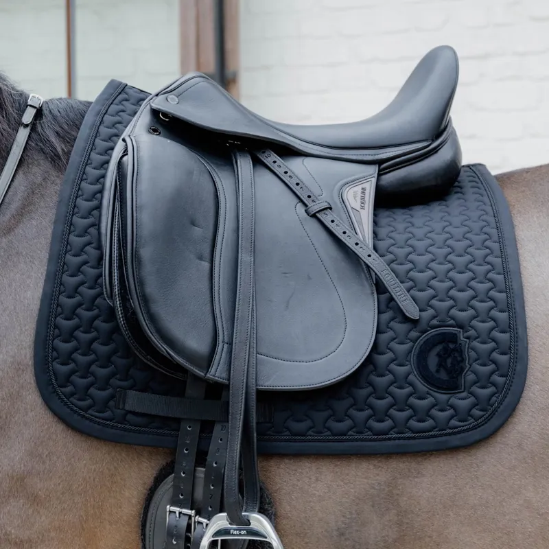 Kentucky 3D Logo Plaited Dressage Saddle Pad - Black-2
