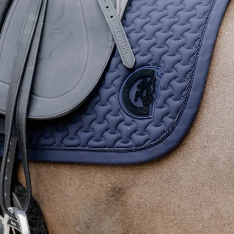 Kentucky 3D Logo Plaited Dressage Saddle Pad - Navy-3