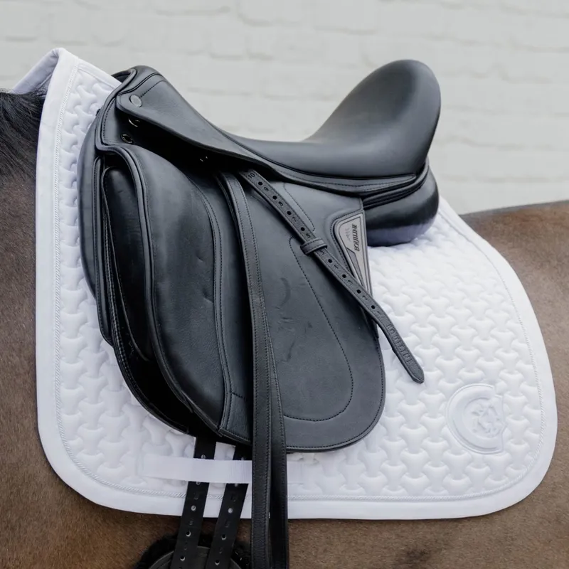 Kentucky 3D Logo Plaited Dressage Saddle Pad - White-5