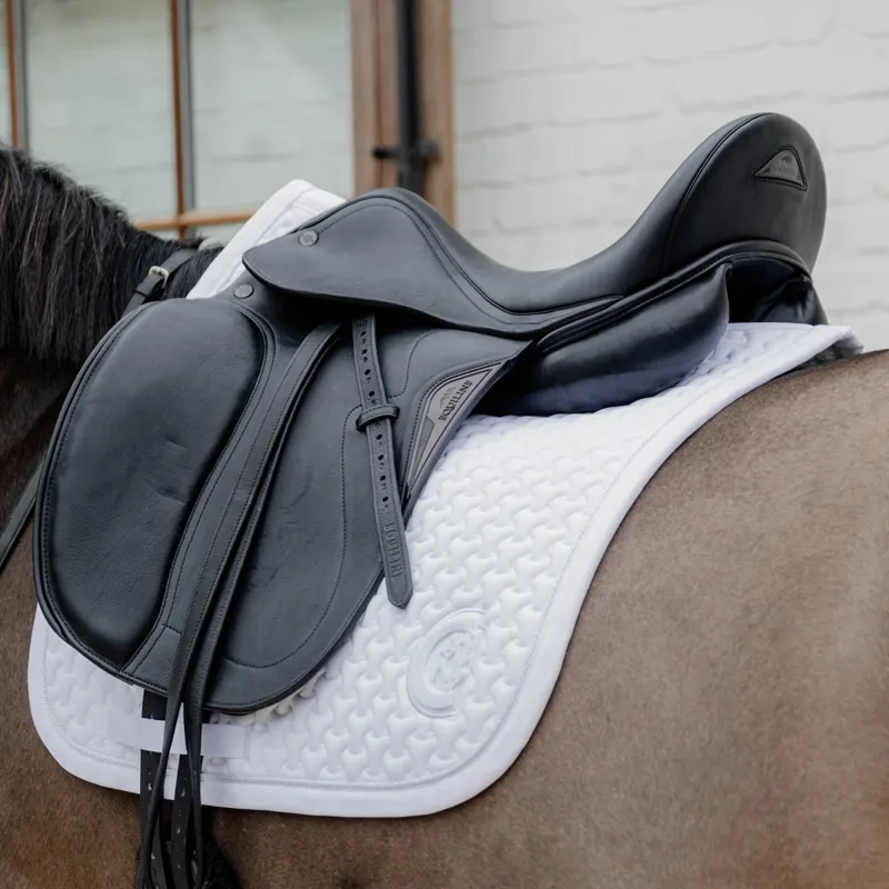 Kentucky 3D Logo Plaited Dressage Saddle Pad - White-4