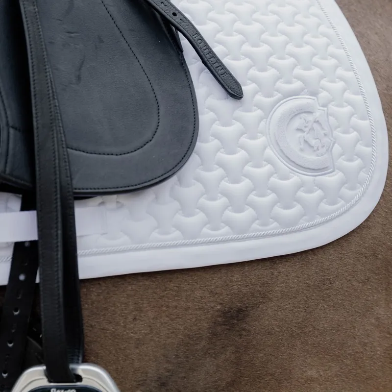 Kentucky 3D Logo Plaited Dressage Saddle Pad - White-2