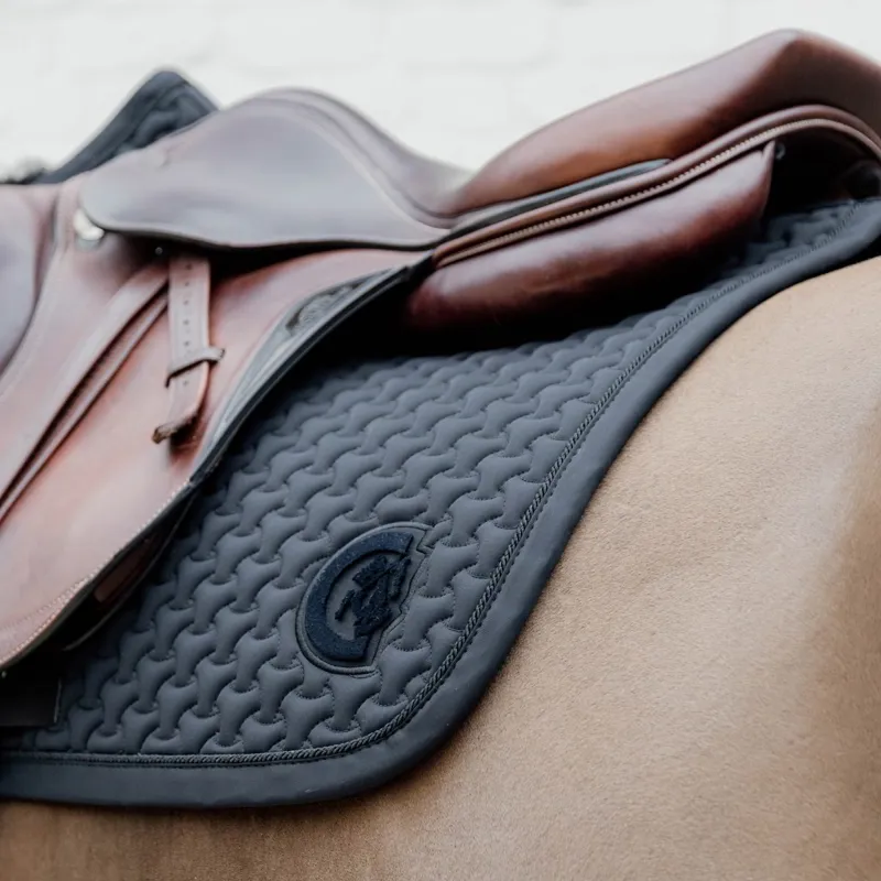 Kentucky 3D Logo Plaited Jumping Saddle Pad - Black-3