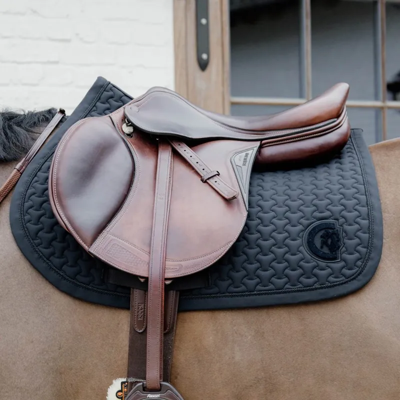 Kentucky 3D Logo Plaited Jumping Saddle Pad - Black-1