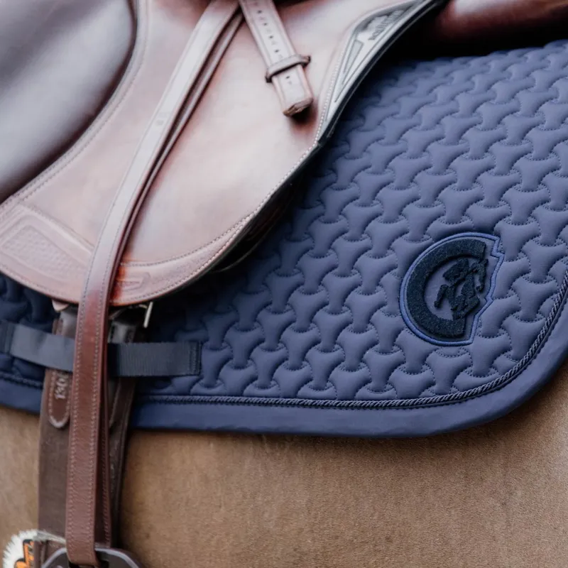 Kentucky 3D Logo Plaited Jumping Saddle Pad - Navy-3