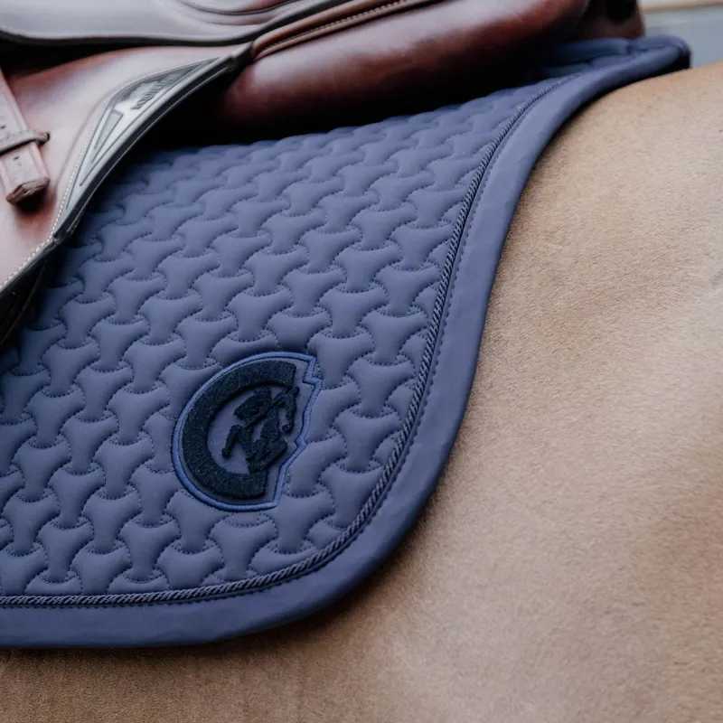 Kentucky 3D Logo Plaited Jumping Saddle Pad - Navy-2