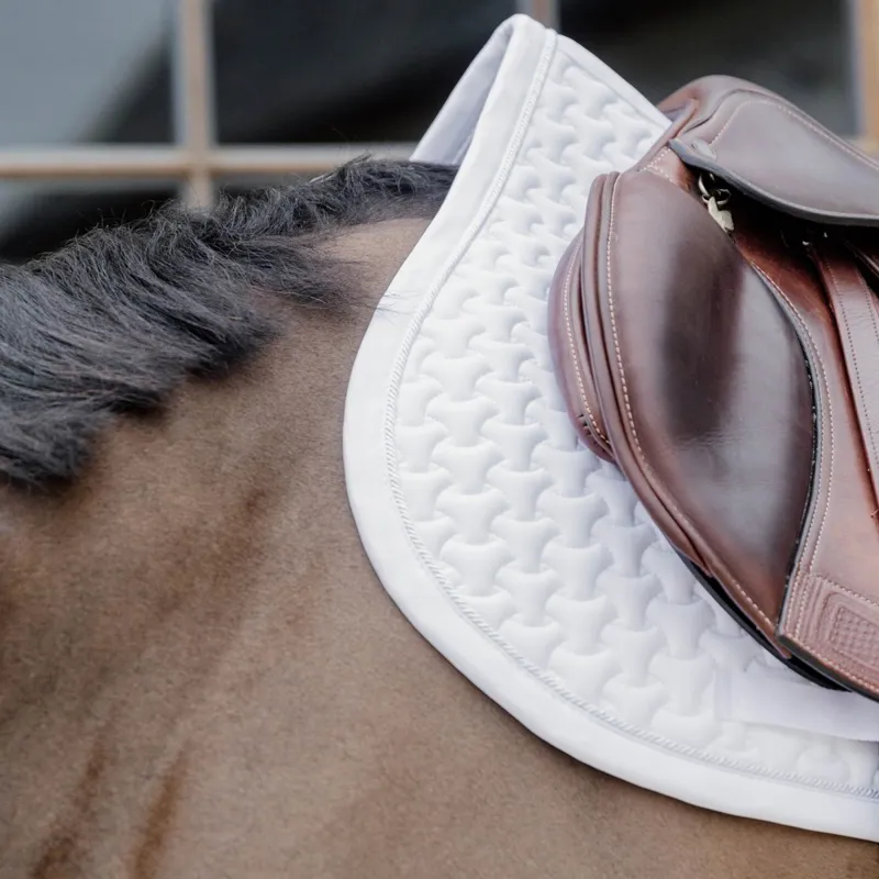 Kentucky 3D Logo Plaited Jumping Saddle Pad - White-3