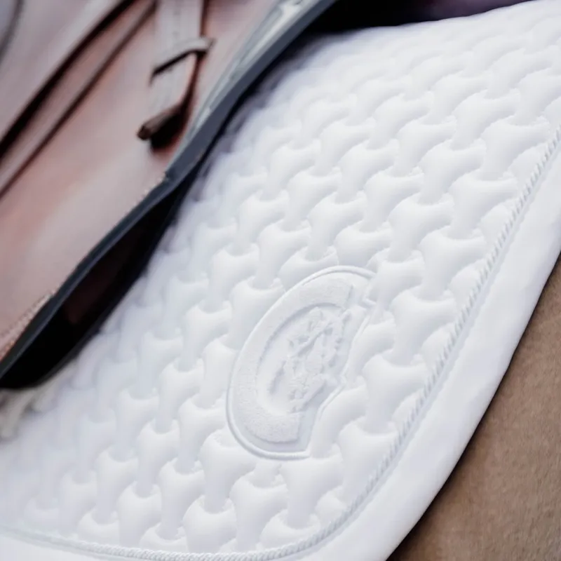 Kentucky 3D Logo Plaited Jumping Saddle Pad - White-2