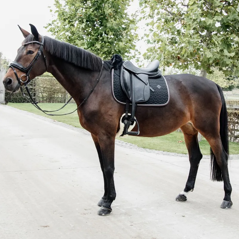 Kentucky Skin Friendly Star Quilting Dressage Saddle Pad - Black-1