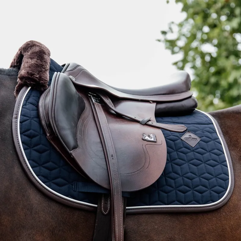 Kentucky Skin Friendly Star Quilting Saddle Pad - Navy-2
