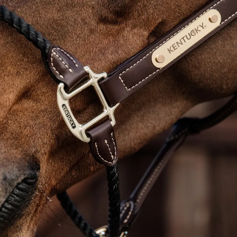 Kentucky Artificial Leather Rope Halter - Brown-1