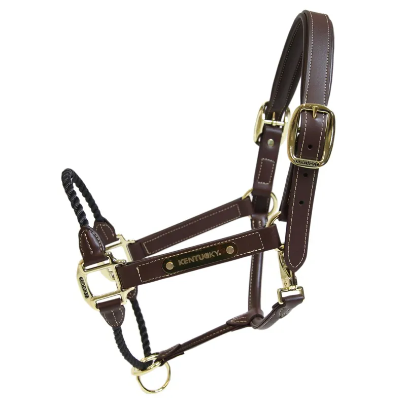Kentucky Artificial Leather Rope Halter - Brown-2