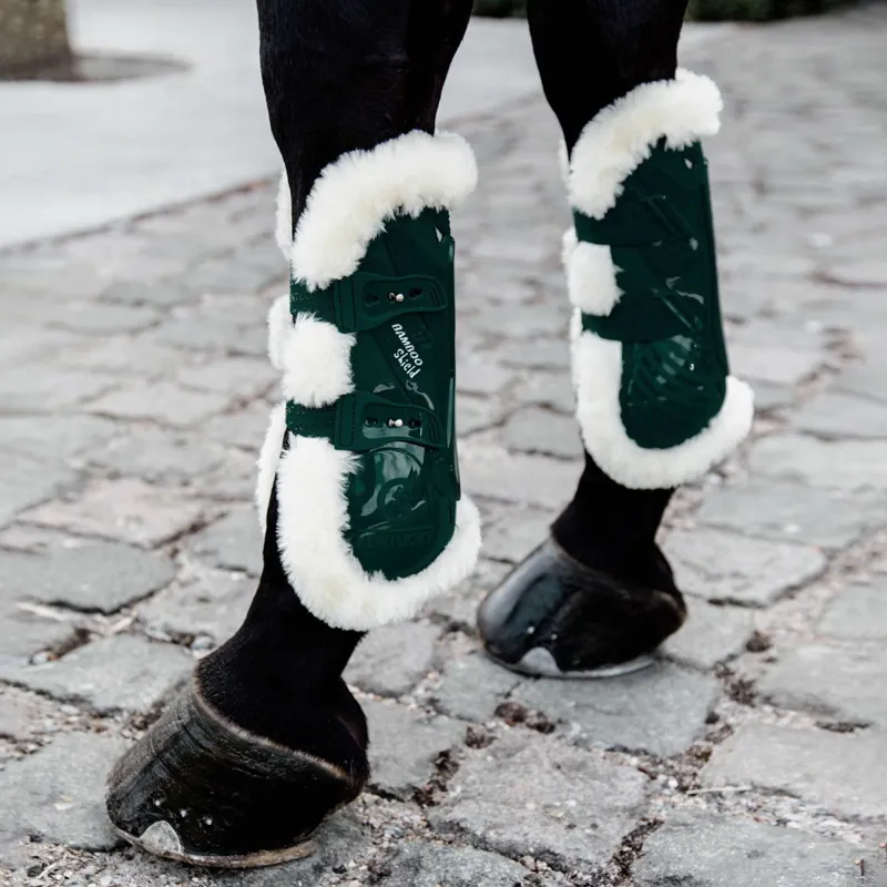 Kentucky Bamboo Shield Vegan Sheepskin Tendon Boots - Dark Green