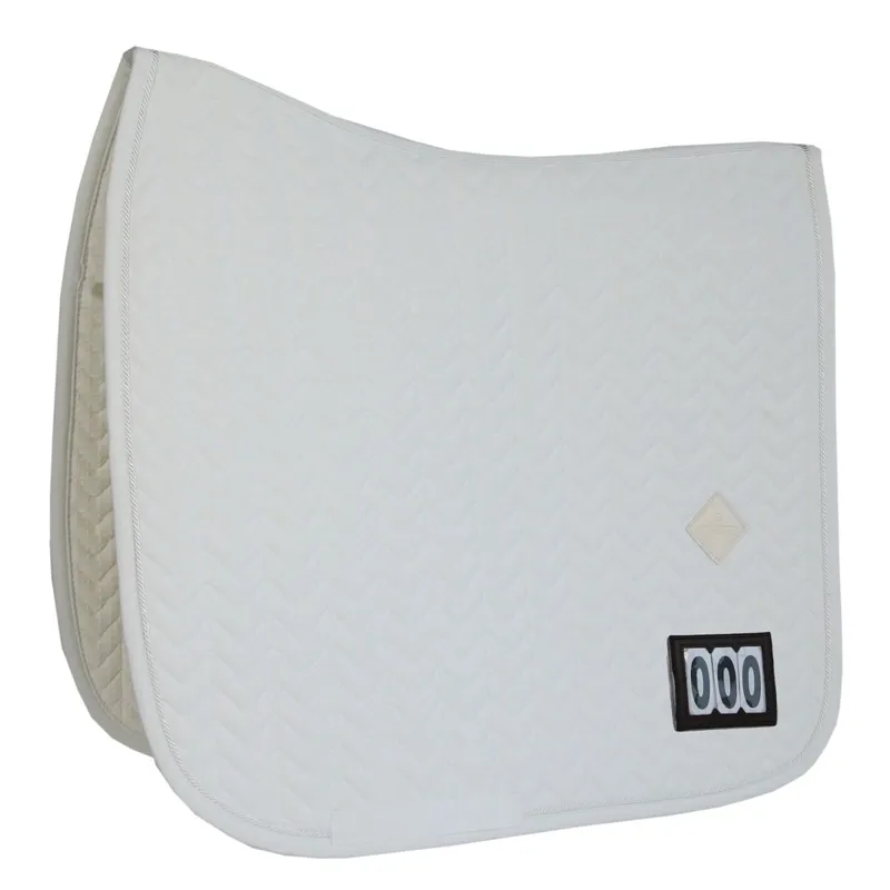 Kentucky Fishbone Competition Dressage Number Saddle Pad - White