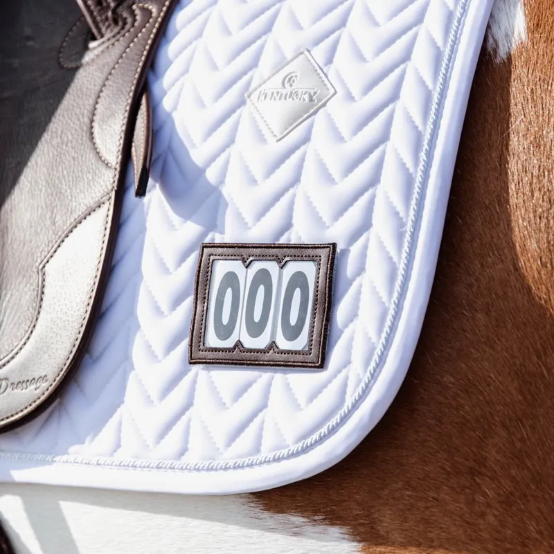 Kentucky Fishbone Competition Dressage Number Saddle Pad - White-2