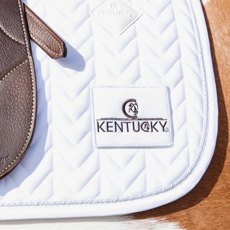 Kentucky Fishbone Competition Dressage Number Saddle Pad - White-3