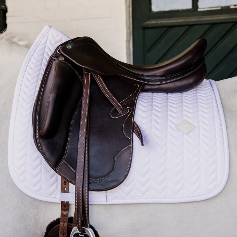 Kentucky Fishbone Dressage Saddle Pad - White-1
