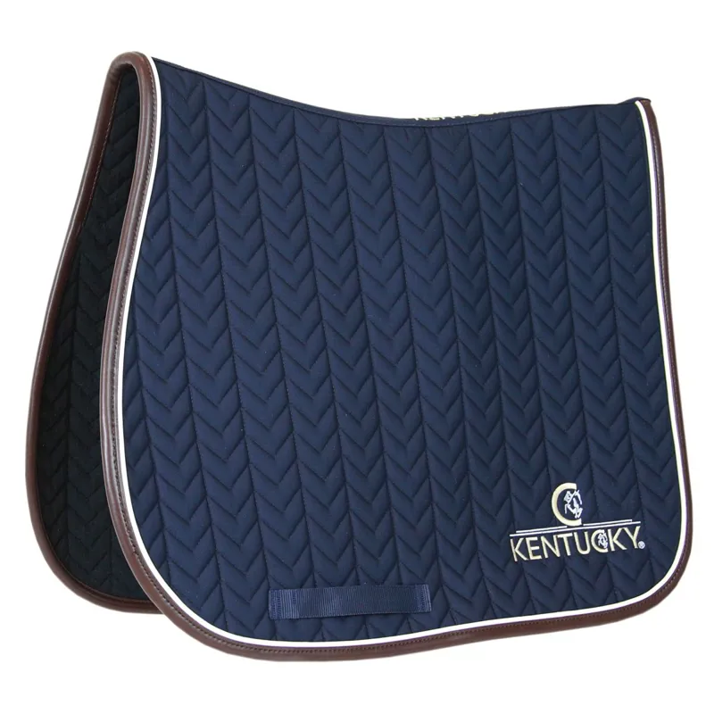 Kentucky Leather Fishbone Jumping Saddle Pad - Navy