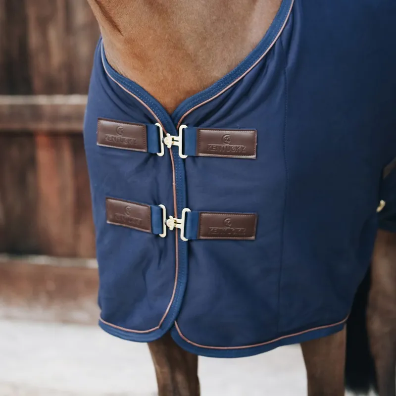 Kentucky Cooler Fleece Standard Neck Sheet - Navy-1