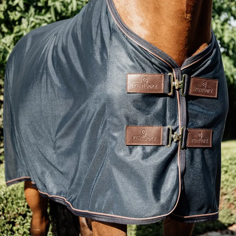 Kentucky Mesh Standard Neck Fly Sheet - Navy-1