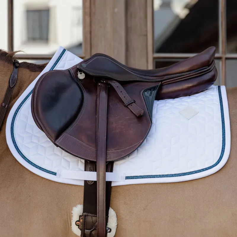 Kentucky Glitter Rope Jump Saddle Pad - White/Navy-1