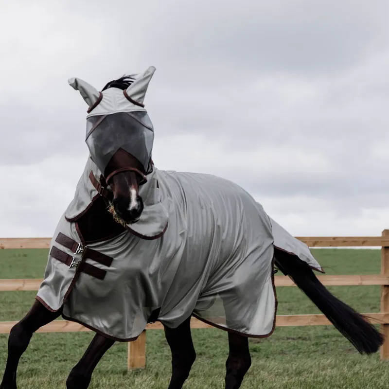 Kentucky Classic Mesh Detachable Neck Fly Sheet - Silver-2