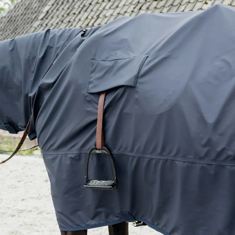 Kentucky Hurricane Raincoat Sheet with Stirrup Holes - Navy-3