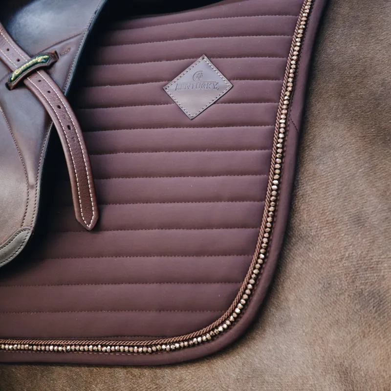 Kentucky Pearls Jumping Saddle Pad - Brown-2